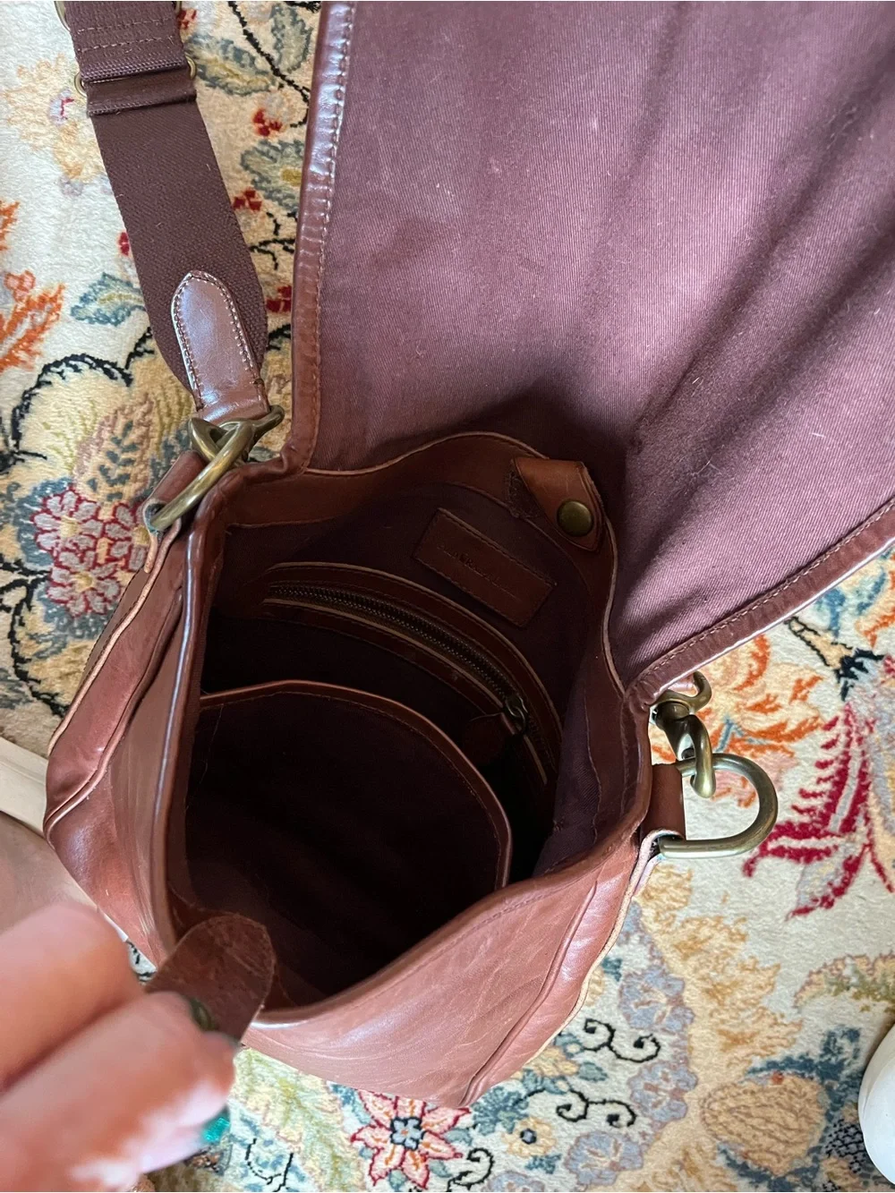 Classic Brown Leather Crossbody Bag - Polo Ralph Loren